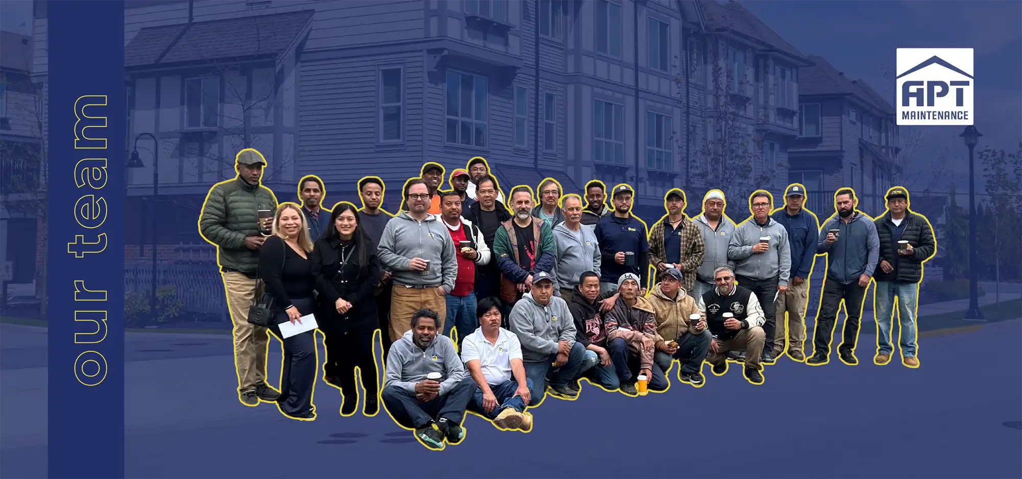 Two rows of APT Maintenance staff