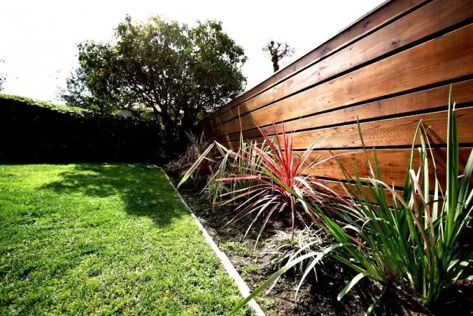 Fencing next to a lawn