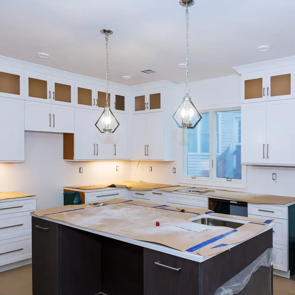Newly fitted kitchen units